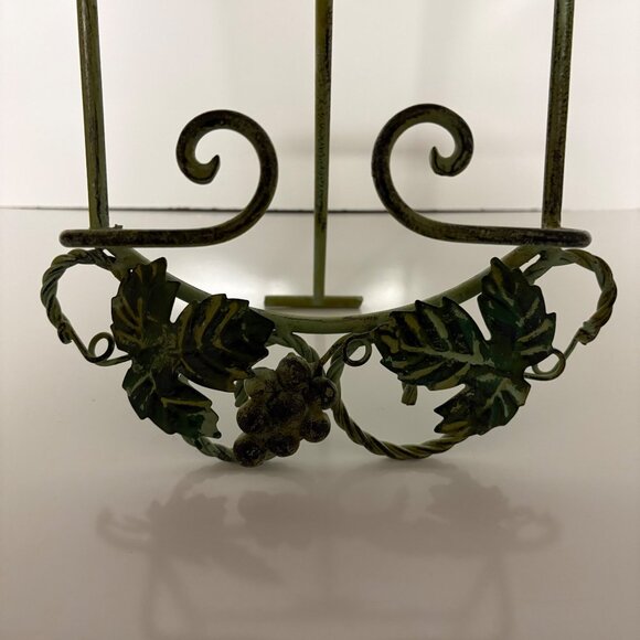 Vintage Green Metal Easel Stand Cookbook Picture Plate Holder Grapes Leaf 20 in - Picture 6 of 8